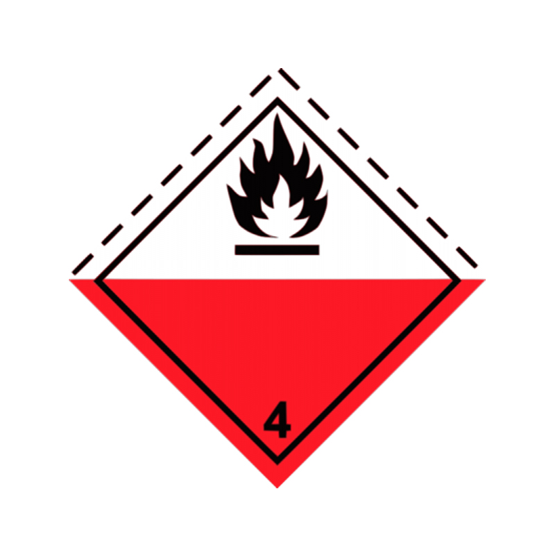Знак опасности "Самовозгорающиеся вещества" 4 класс