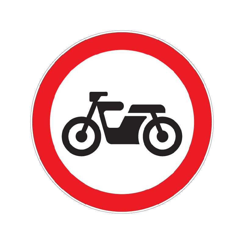 Запрещающий дорожный знак 3.5 "Движение мотоциклов запрещено"