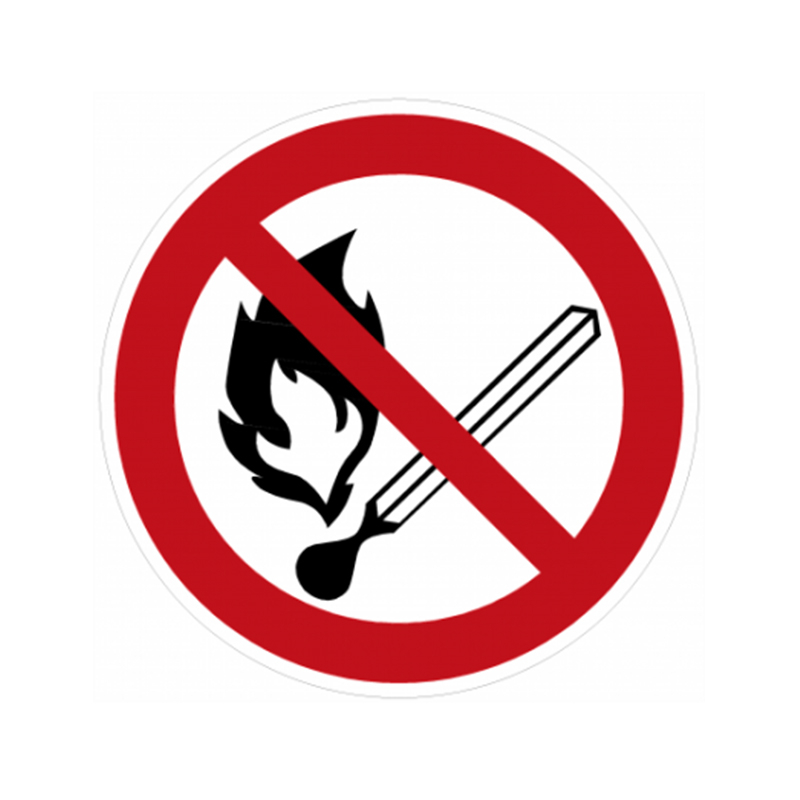 Знак Р02. "Запрещается пользоваться открытым огнем и курить"