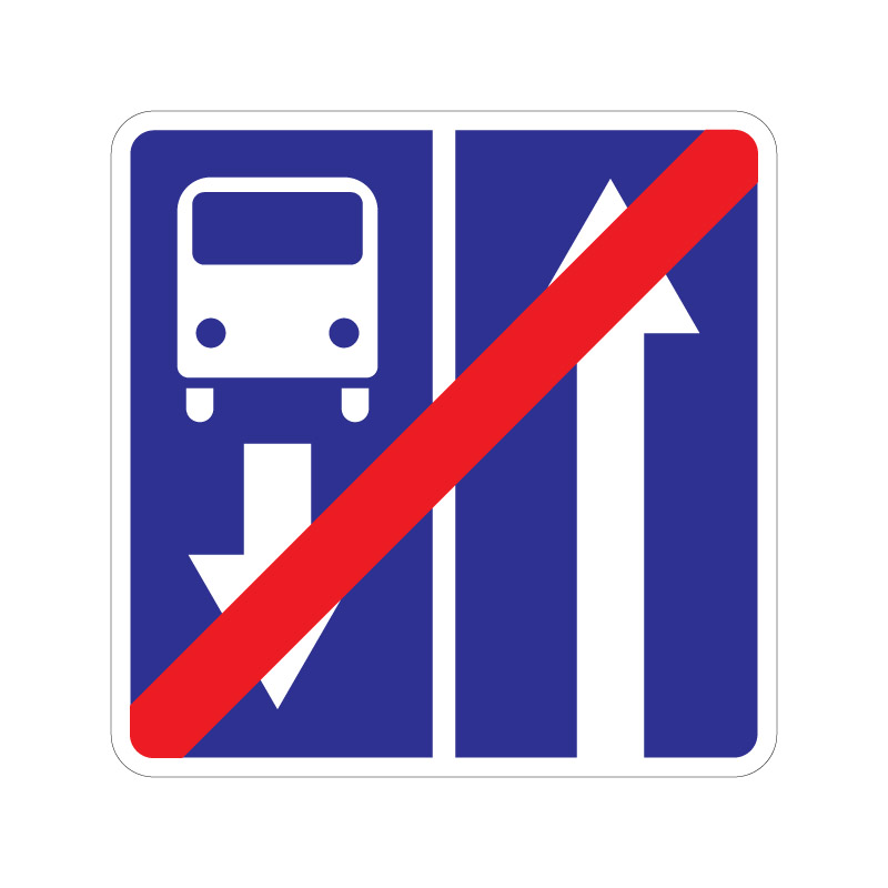 Знак особого предписания 5.12.1 "Конец дороги с полосой для маршрутных транспортных средств"