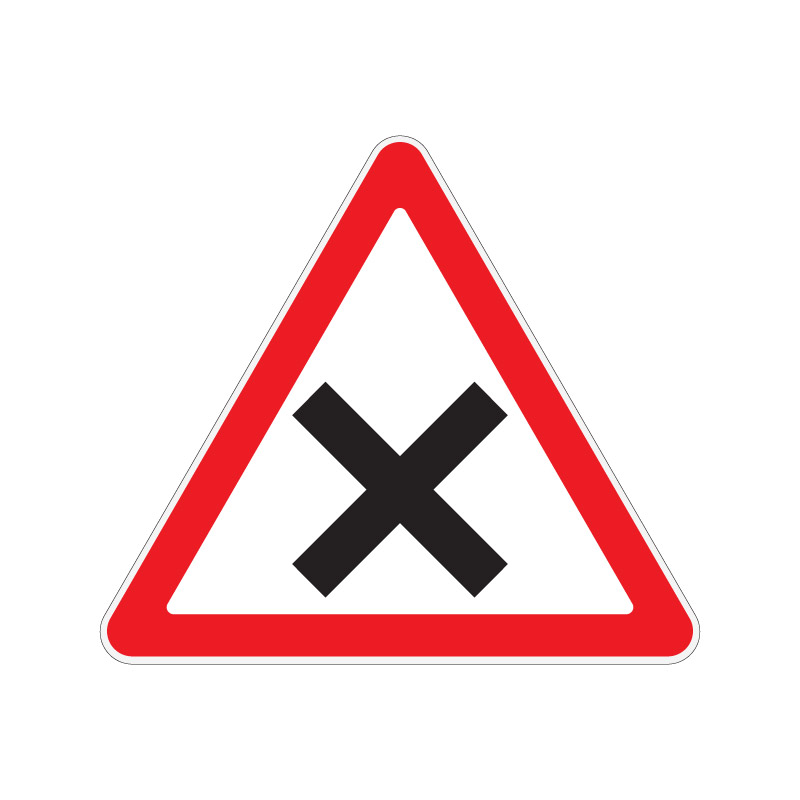 Треугольный знак 1.6 "Пересечение равнозначных дорог"