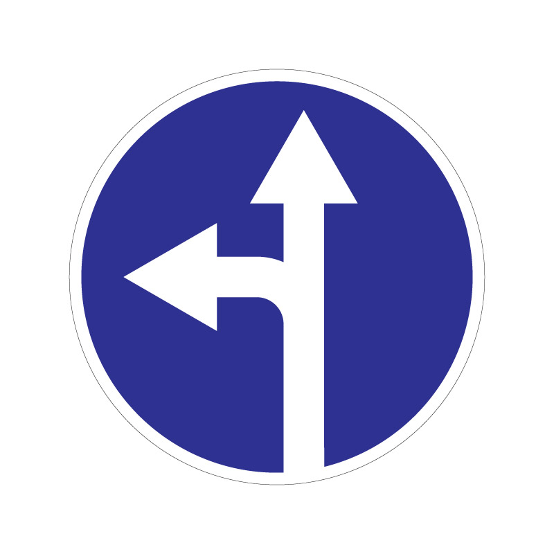 Предписывающий знак 4.1.5 "Движение прямо или на лево"