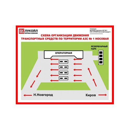 Информационное табло «схема движения автотранспортных средств по АЗС»