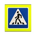 Знак дорожный 5.19.1 (5.19.2) &amp;quot;Пешеходный переход&amp;quot; с внутренней подсветкой на флуоресцентном фоне