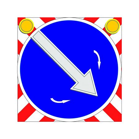 Знак светодиодный 4.2.1 (4.2.2) &quot;Объезд препятствия справа (слева)&quot; с поворотной стрелкой