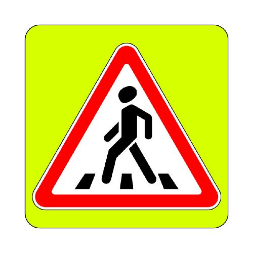 Дорожный знак на флуоресцентном фоне 1.22 &amp;quot;Пешеходный переход&amp;quot;